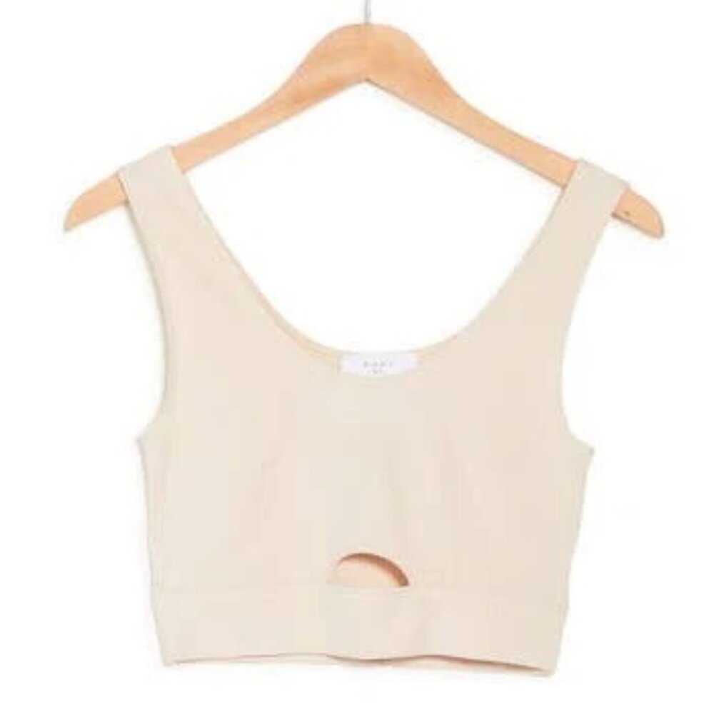 NWT Elodie Beige Cut Out Crop Top- Small